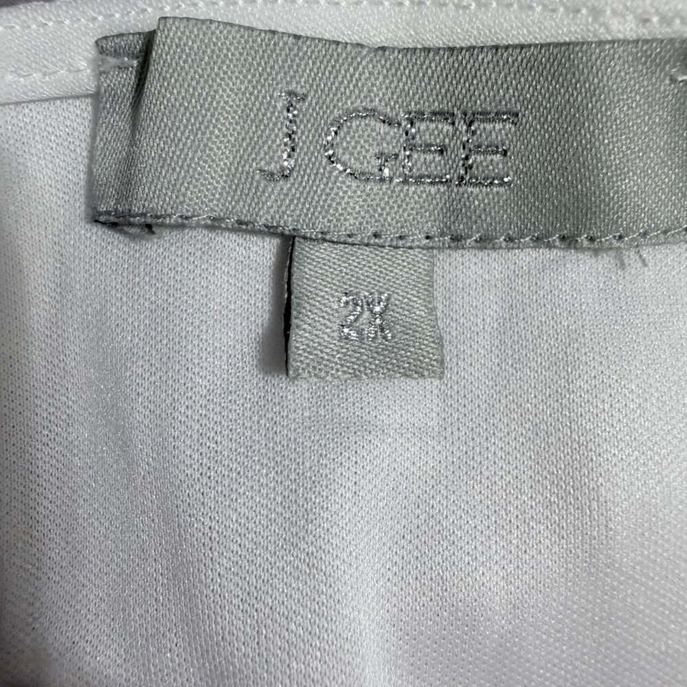 J Gee Embroidered Dress Size 2X White V-Neck Short Sleeve Maxi Boho, Cottagecore - Picture 3 of 8